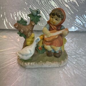Erich Stauffer figurine 1960’s “Girl with Guitar and Duck”